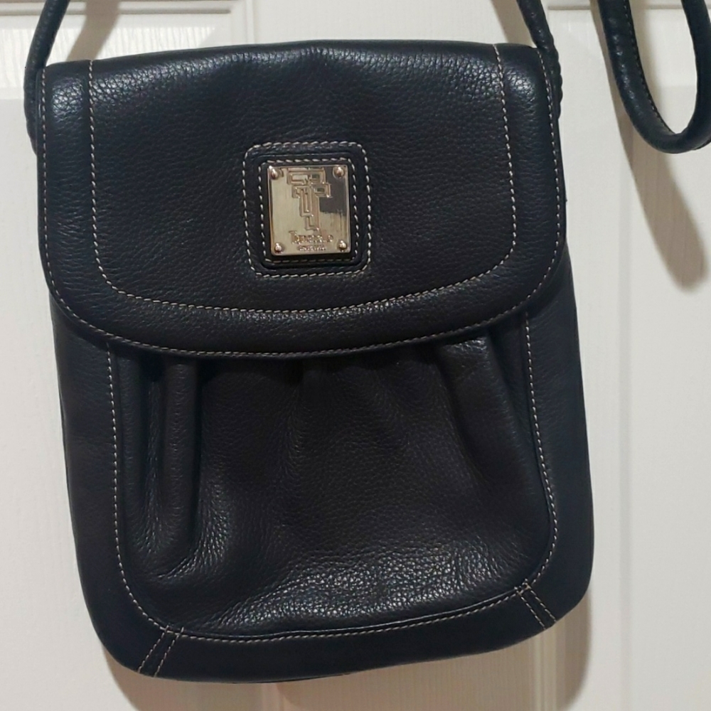 Tignanello black leather cross body bag